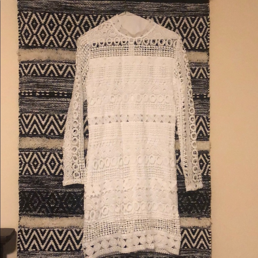 White crochet Cutout dress